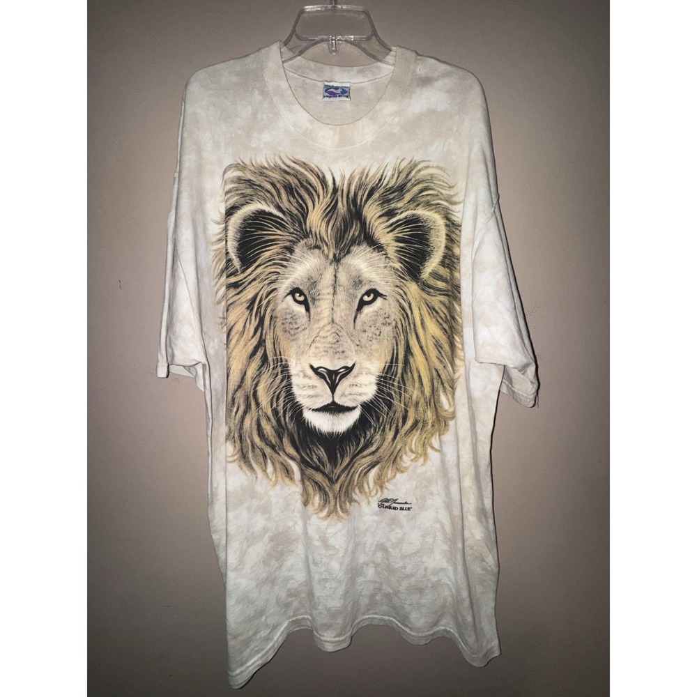 Vintage 1994 Liquid Blue Lion Mens T-Shirt All Over Print AOP 2XL XXL